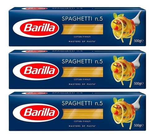 Fideos Spaghetti Barilla 500 Gr. Pack X3