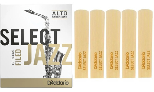 Kit 5 Palhetas Select Jazz Para Sax Alto Filed - Escolha Nº