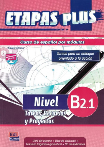 Etapas plus b2.1 - libro del alumno + CD, de Equipo Entinema. Editora Distribuidores Associados De Livros S.A., capa mole em español, 2012