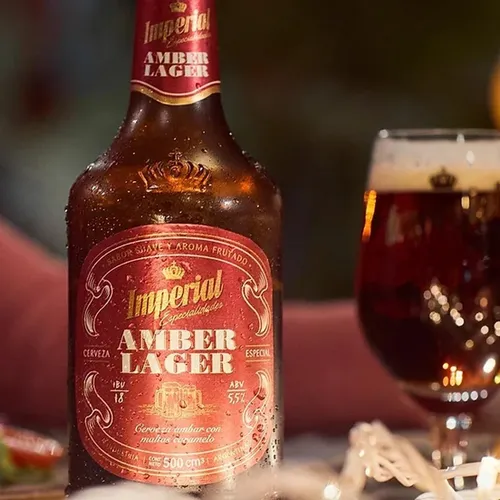 Cerveza Imperial Amber Lager Especialidades Roja 500ml X12
