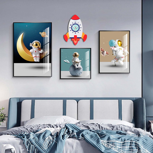 Reloj De Pared Lindo 3d Reloj De Péndulo Reloj Cohete