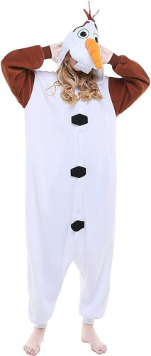 Disfraz Pijama Mameluco Mono De Nieve Olaf Frozen Adultos