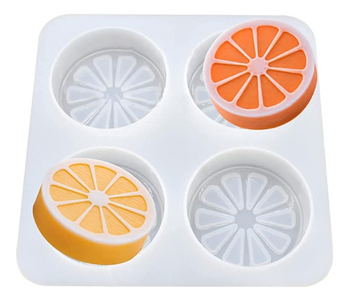 Montidey 4 Cavidades Rodaja De Naranja Molde De Silicona Diy