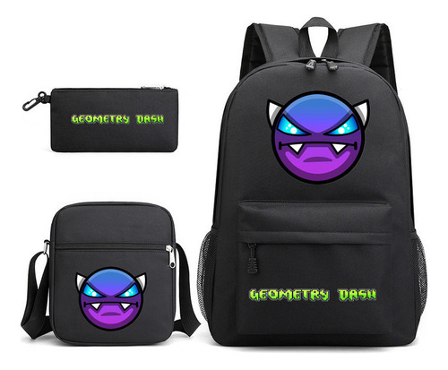 Mochila Escolar Geometry Dash Geometry Sprint De Tres Piezas