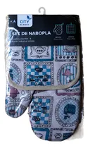 Comprar Set Cocina Guantes Aislantes Manopla + Agarradera Estampada
