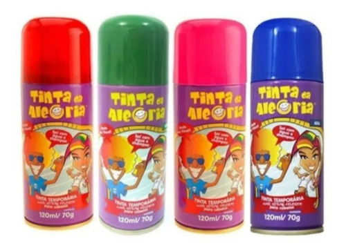 Imagem 2 de 4 de 10 Tinta Spray Temporária Da Alegria Para Cabelo Lavável Top
