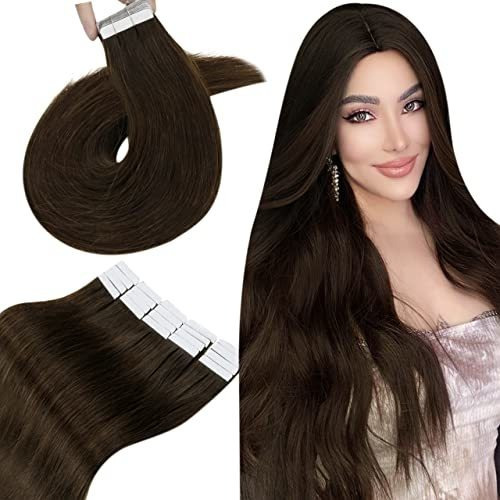 Hetto Tape In Extensions Human Hair Brown Straight 18 Wgk2b