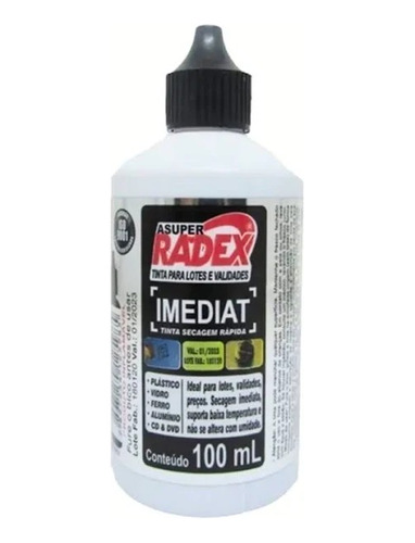 Tinta Imediat Secagem Rápida  100ml Preto Plástico Metal 