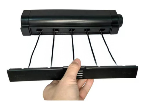 Varal Retratil Parede Automatico Com 5 Cordas Preto Secalux