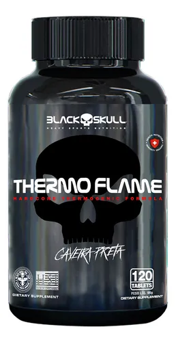 Termogênico em cápsula Black Skull Thermoflame em pote de 96g 120...