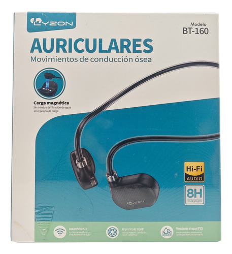 Audífonos Inalámbricos Conducción Ósea Lyzon Bt-160 Ipx5 8h Negro