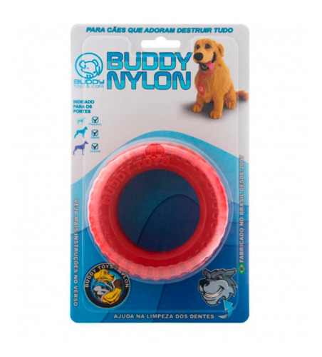 Imagem 1 de 9 de Brinquedo Pet Mordedor Resistente Nylon Pneu Buddy Toys