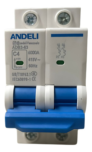 Breaker Termomagnetico 2x4a Andeli