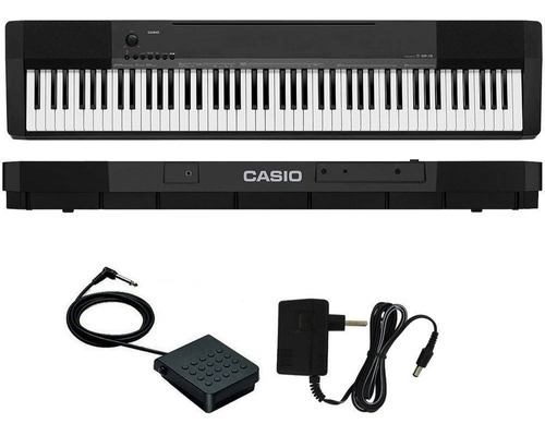 Piano Digital Casio Cdp 135bk 88 Teclas Cdp135 Pedal+fonte Voltagem Bivolt