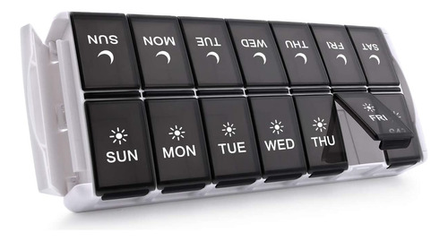 Tookmag Weekly Pill Organizer 2 Times A Day, Easy Fill Am Aa