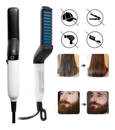 Plancha Para Barba Y Cabello Hombre, Peine Cepillo Alisador 