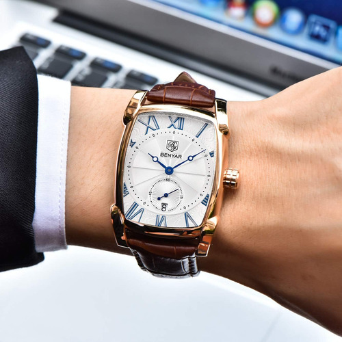 Reloj Benyar Para Hombre, 5114m, Cuadrado, 3atm, Resisten...