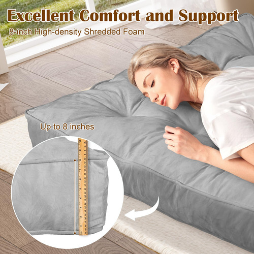 Colchón Futón Matrimonial Sofá Cama Plegable Espuma Triturad