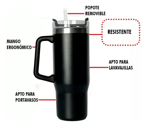 My Vaso Térmico Portátil De Acero Inoxidable De 40 Oz Con