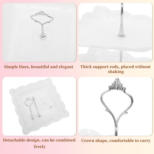 Soporte Base Para Cupcakes Y Postres 2 Niveles Cuadrado