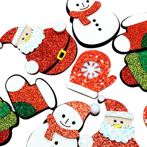 6 Paquete De 2-6 Parches Navideños De 10 Uds., 6 Piezas