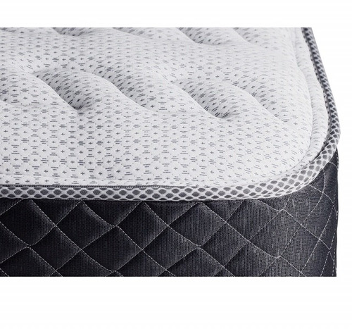 Colchón 2 plazas de resortes Cannon Resortes Doral gris y negro - 140cm x 190cm x 27cm