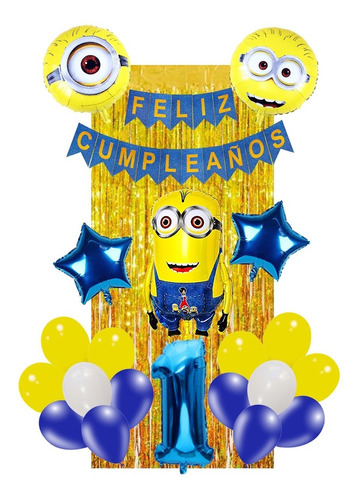 Decoración Globos Para Cumpleaños Minions 