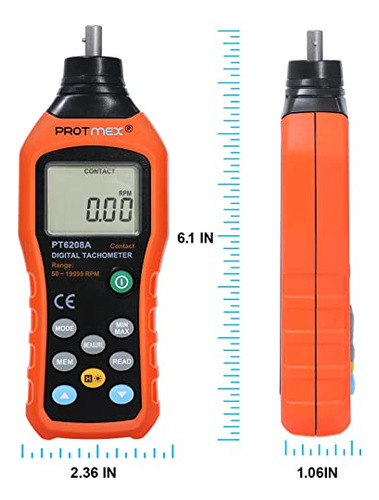 Tacómetro De Contacto Digital 6208a, Medidor De Veloci...