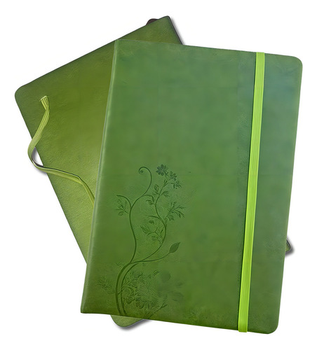 Cuaderno Libreta Agenda Acolchada Textura 120 Hojas Rayadas Color Verde Ele-Gate