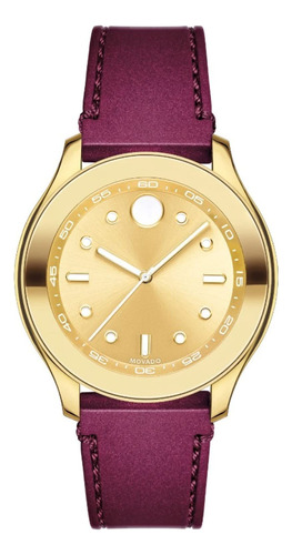 Reloj Movado Bold De Mujer Con Banda De Silicona Roja