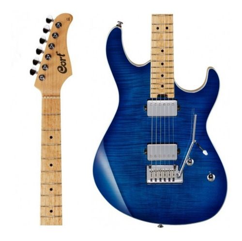 Guitarra eléctrica Cort G Series G290 FAT de arce/fresno bright blue burst burst con diapasón de arce