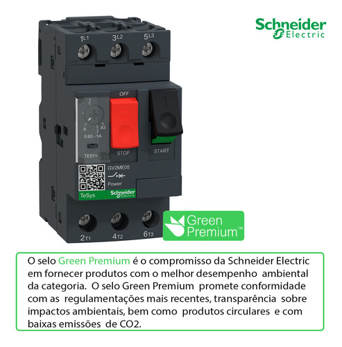 Guardamotor Schneider Gv2me05 - Pulsador 0.63-1A 100Ka