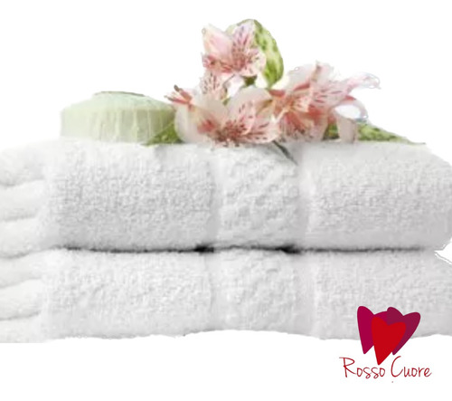 Imagen 3 de 10 de Toalla Hotelera Platino Blanca 550 Gr Algodon 100%