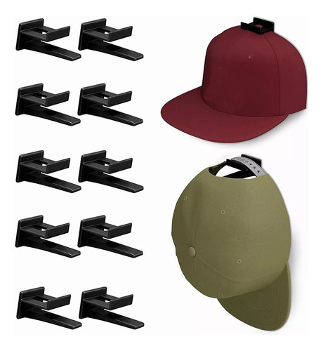 10 Gancho Organizador De Gorras Para Pared Percheros Porta