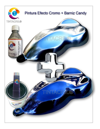 Pintura Cromada X 250 Ml. + Barniz Pu Candy X 1 Lt