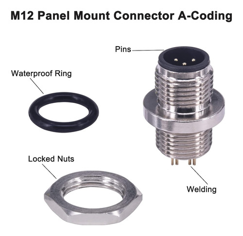 Conector De Enchufe Macho Tipo Panel M12 De 8 Pines De ...