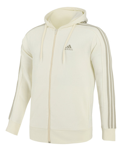 Chamarra adidas Essentials French Terry 3 Stripes Hombre Bei