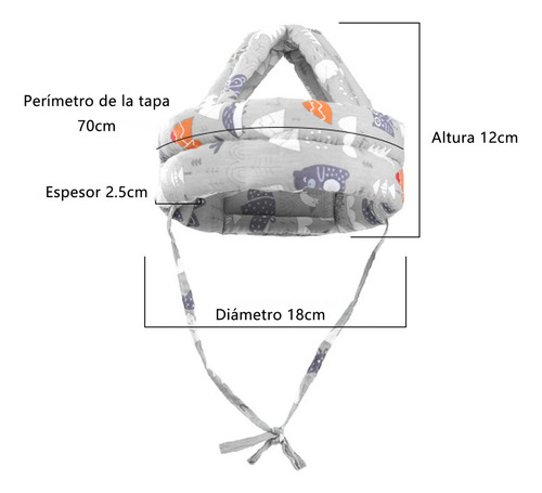 Protector De Cabeza Transpirable Ajustable Para Bebés,