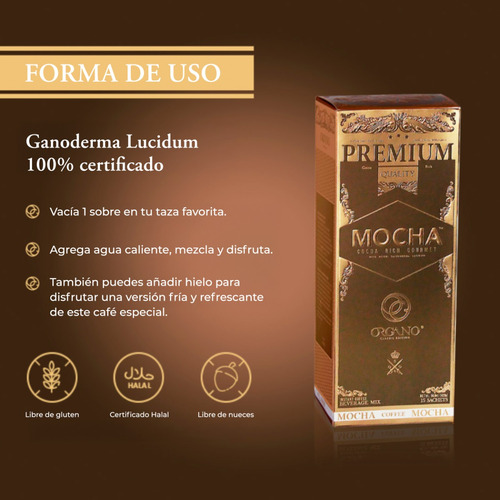 Organo | Café Latte 20u + Café Mocha 15u | Hongo Adaptógeno