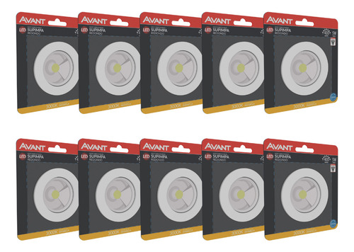 Kit 10 Spot Led Redondo Embutir 3000k 5w Bivolt Avant Cor Branco-quente 3000K 110V/220V