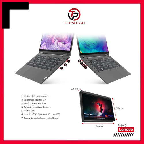 Imagen 5 de 8 de Laptop Lenovo 360 Core I5 11va 16gb Ram - 512gb Ssd + Touch