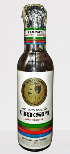 Botellita Miniatura Vino Tinto Borgoña  Crespi Cerrada 1972