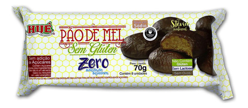 Pão De Mel Zero Açucar Sem Gluten Hué 70g
