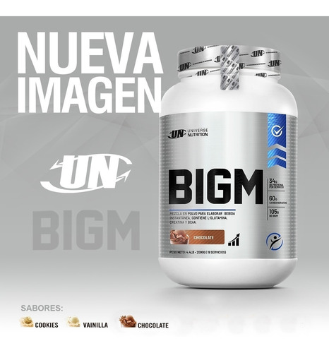 Bigm Gainer 2 Kilos Ganador Muscular + Smart Shaker 