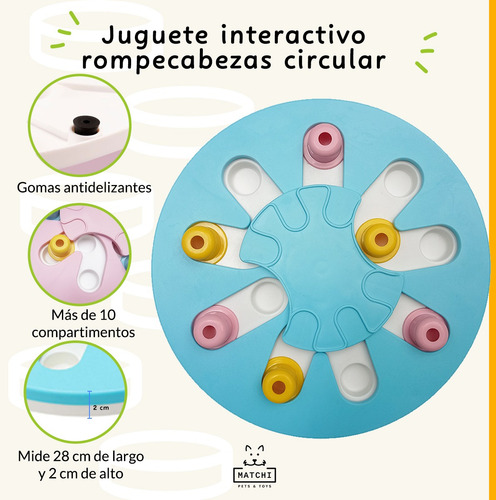 Juguete Interactivo Para Perros Rompecabezas Dispensador Color Azul