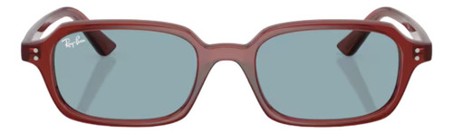 Gafas de sol unisex Ray-ban Zuri Rb4455 680980 52 con montura burdeos, bastón burdeos, lentes azules, diseño rectangular