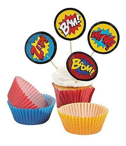 Diversion Expreso Superheroe Cupcake Liners Con Selecciones 