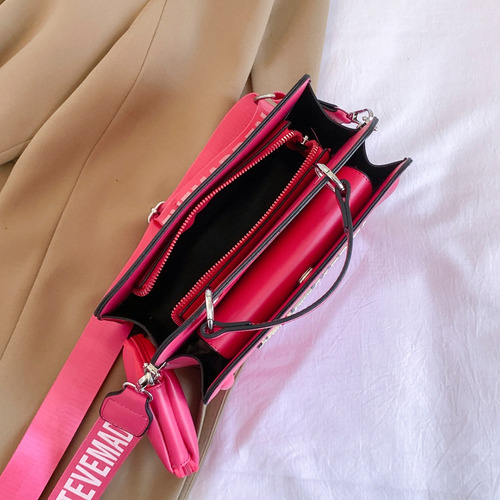 Bolso De Mano Para Mujer De Color Liso Tipo Bandolera De Pu