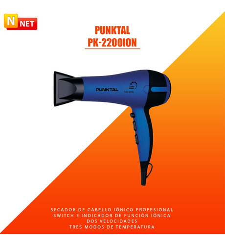 Secador de pelo Punktal PK-2200 violeta y negro 220V