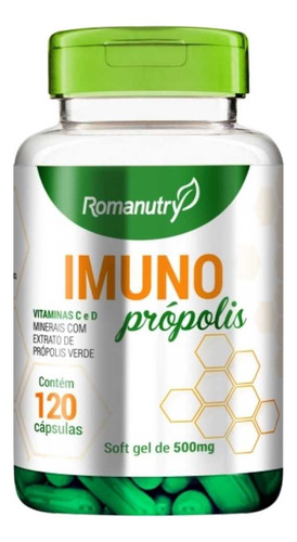 Imuno Própolis Verde Suplemento Concentrado 120 Cápsulas Sabor Sem Sabor